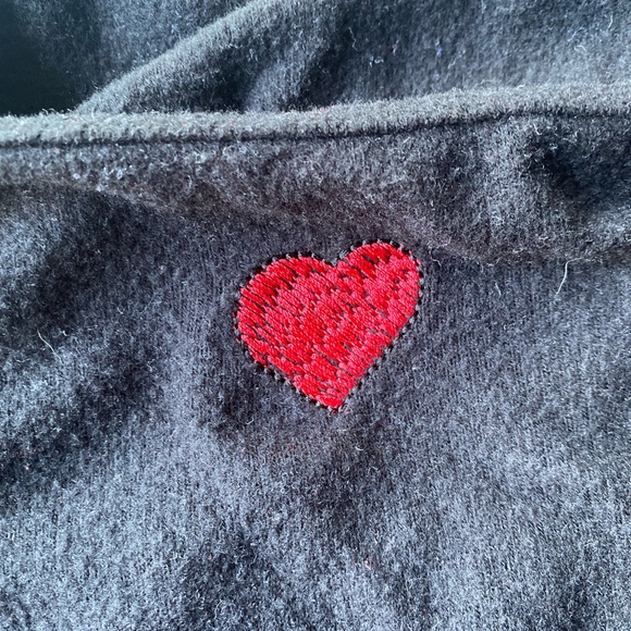 NWT CHASER Black Soft Leopard Floral Embroidered Side Tie Sweatshirt Size Medium - Picture 11 of 13